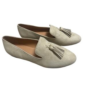 J. Crew Faux Suede Tassel Smoking Loafers